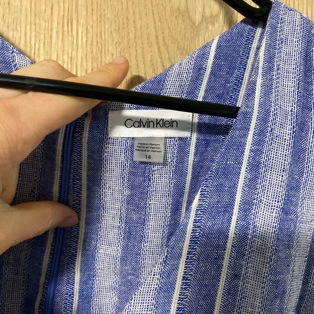 Calvin Klein Blue and White Striped Jumpsuit size 14 - Picture 5 of 5